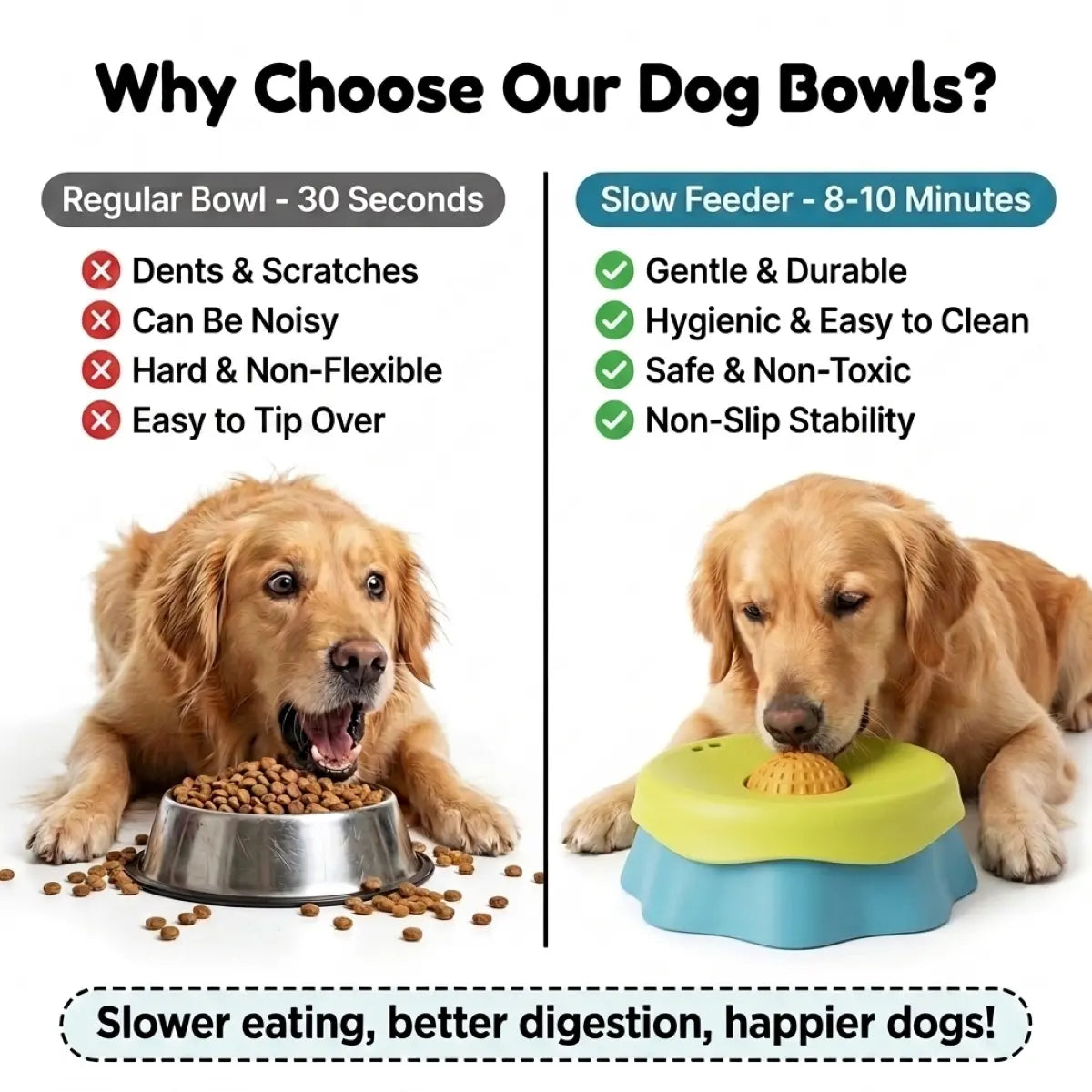Silicone Dog Neater Feeder - Interactive Liquid Slow Feeder Bowl with Anti-Slip Base, 2-In-1 Versatility, Spill-Proof Platter & Rolling Ball for Yogurt, Peanut Butter Enrichment Treats, 1 Bowl Camping Pet Accessory
