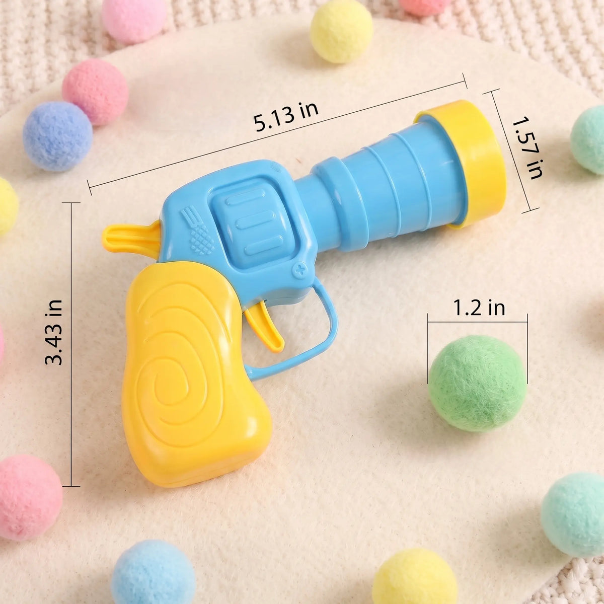 Cat Ball Launcher Toy, Interactive Cat Toys for Indoor Cats, 1 Launcher + 30 Soft Pom Pom Balls, No Batteries Needed, Plush Ball Shooter for Bored Indoor Adult Cats Kittens,Great Cat Lover Gift