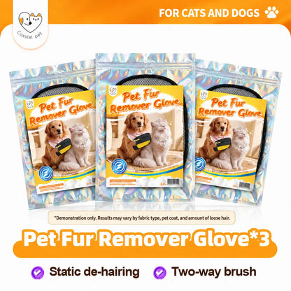 Cassiel-Pet Pet Hair Removal Gloves, Cat&Dog Grooming Gloves, Pet Hair Remover Tool, Electrostatic Hair Cleaner, Reusable Glove for Couch, Furniture, Carpet, Car Seat