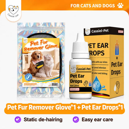 Cassiel-Pet Pet Hair Removal Gloves, Cat&Dog Grooming Gloves, Pet Hair Remover Tool, Electrostatic Hair Cleaner, Reusable Glove for Couch, Furniture, Carpet, Car Seat