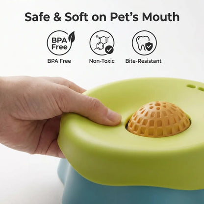 Silicone Dog Neater Feeder - Interactive Liquid Slow Feeder Bowl with Anti-Slip Base, 2-In-1 Versatility, Spill-Proof Platter & Rolling Ball for Yogurt, Peanut Butter Enrichment Treats, 1 Bowl Camping Pet Accessory