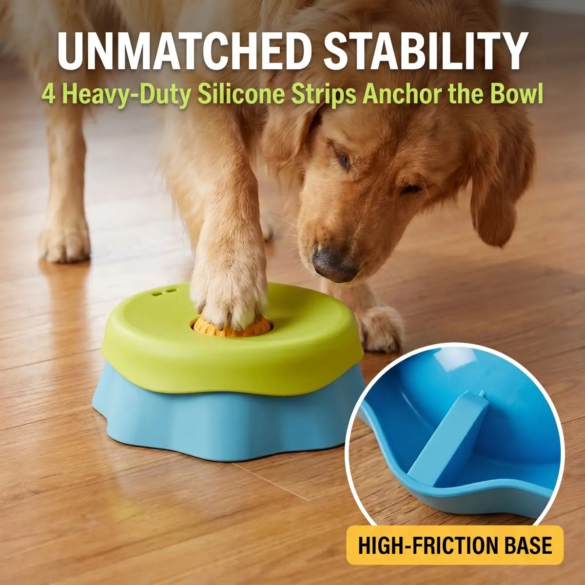 Silicone Dog Neater Feeder - Interactive Liquid Slow Feeder Bowl with Anti-Slip Base, 2-In-1 Versatility, Spill-Proof Platter & Rolling Ball for Yogurt, Peanut Butter Enrichment Treats, 1 Bowl Camping Pet Accessory
