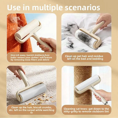 7In Portable Reusable Lint Roller for Pet Hair Removal - Sticky Roller, Fur Removal Tool, Fabric-Safe, Strong Adhesive, Easy-To-Clean Handle, Compact Deep Cleaning for Cats/Dogs (Adhesive Paper Included)