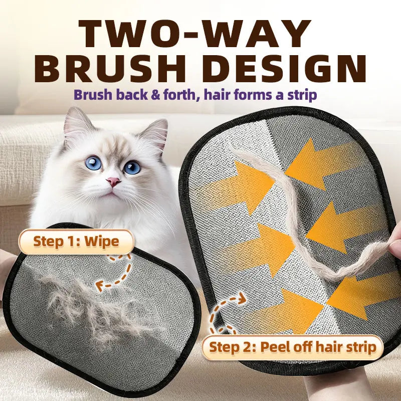 Cassiel-Pet Pet Hair Removal Gloves, Cat&Dog Grooming Gloves, Pet Hair Remover Tool, Electrostatic Hair Cleaner, Reusable Glove for Couch, Furniture, Carpet, Car Seat
