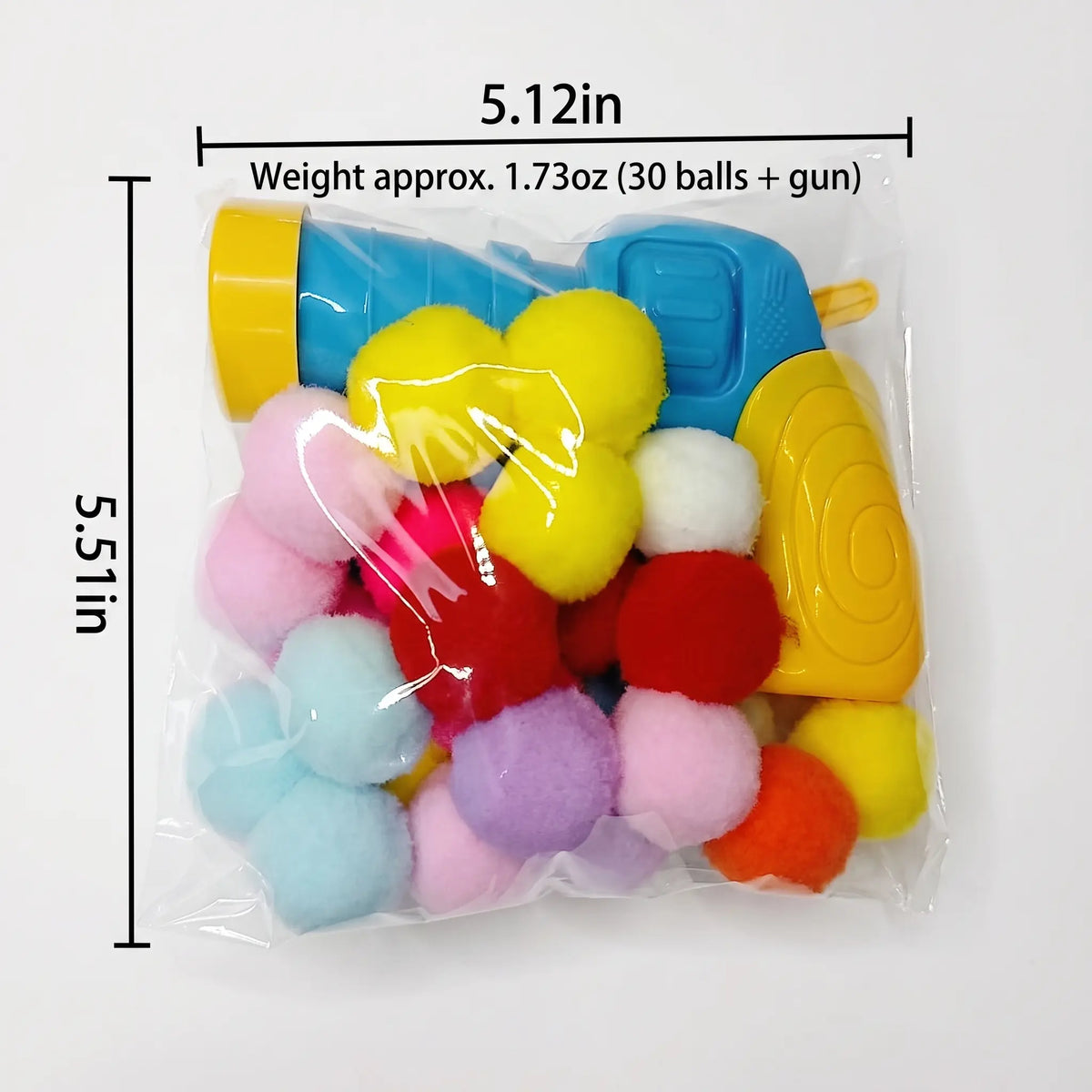 Cat Ball Launcher Toy, Interactive Cat Toys for Indoor Cats, 1 Launcher + 30 Soft Pom Pom Balls, No Batteries Needed, Plush Ball Shooter for Bored Indoor Adult Cats Kittens,Great Cat Lover Gift