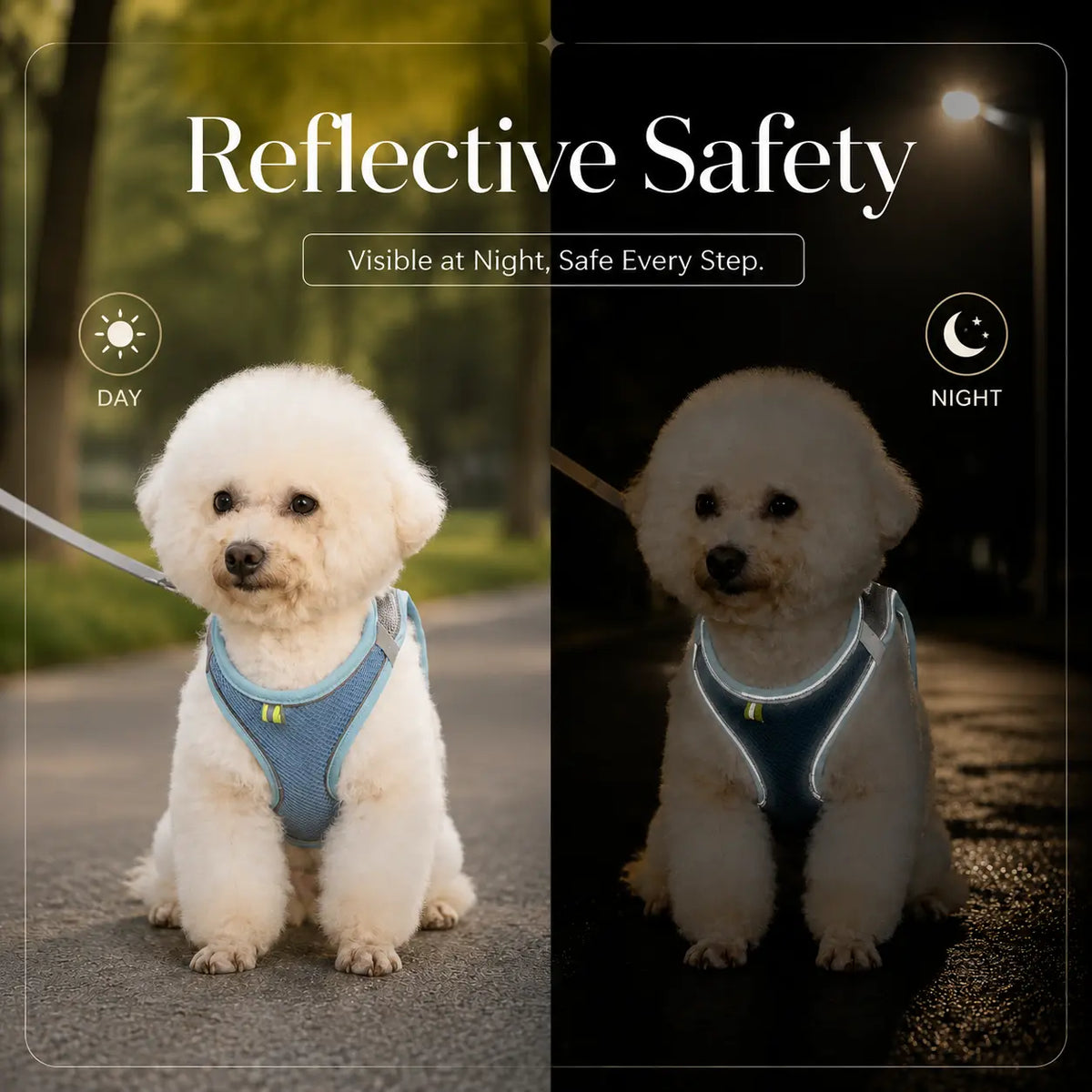 Breathable Mesh Pet Harness and Leash Set - Escape-Proof, No-Pull Vest with Reflective Strip for Small to Medium Dogs and Cats - Adjustable Soft Padded Design for Walking and Training