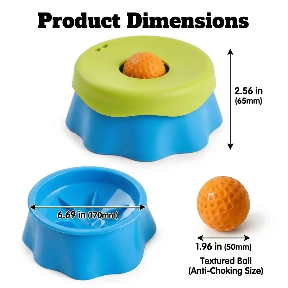 Silicone Dog Neater Feeder - Interactive Liquid Slow Feeder Bowl with Anti-Slip Base, 2-In-1 Versatility, Spill-Proof Platter & Rolling Ball for Yogurt, Peanut Butter Enrichment Treats, 1 Bowl Camping Pet Accessory